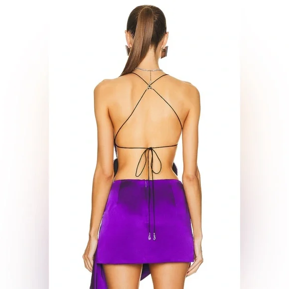 AREA Crystal Bow Top Size 4 NWT. - Picture 4 of 7